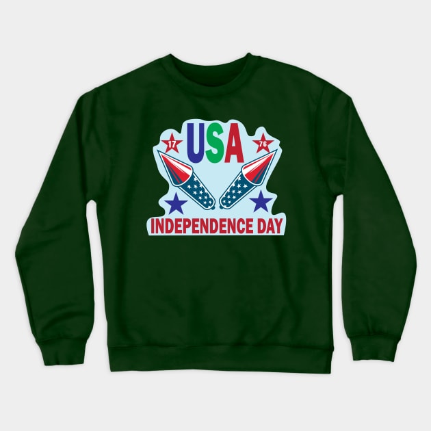 Colorful Design USA Independence Day 4th of july in america Crewneck Sweatshirt by ArtoBagsPlus